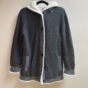 LL Bean Hooded Sherpa-Lined Cardigan Jacket - Women’s Size Large